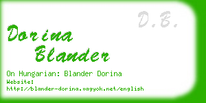 dorina blander business card